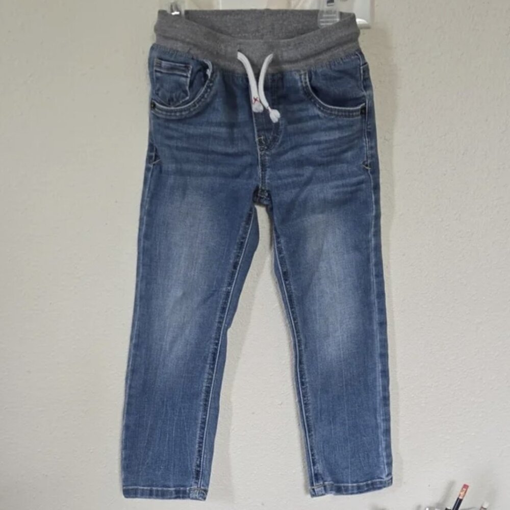 Cat & Jack Blue Jeans with Gray Waistband